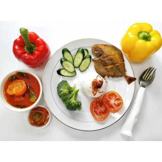 Nasi Ikan Bawal Goreng (Single Meal)